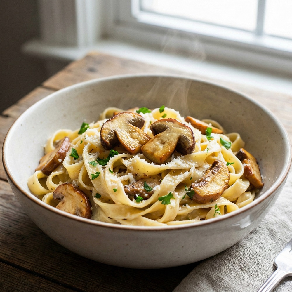 Makaron z podgrzybkami